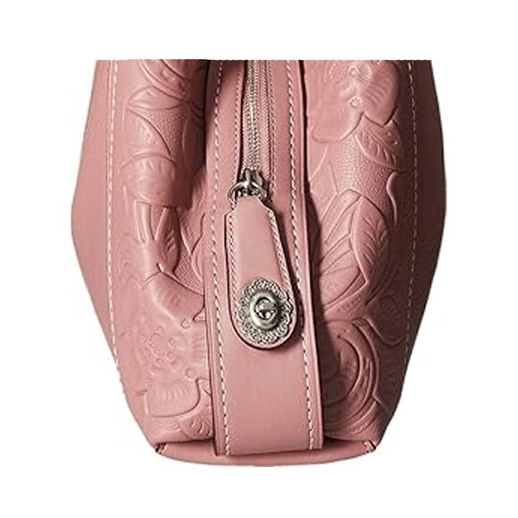 Coach Edie 31 Dusty Rose Shoulder Bag Tea Rose Leather Floral Handbag Purse NEW - Picture 4 of 4